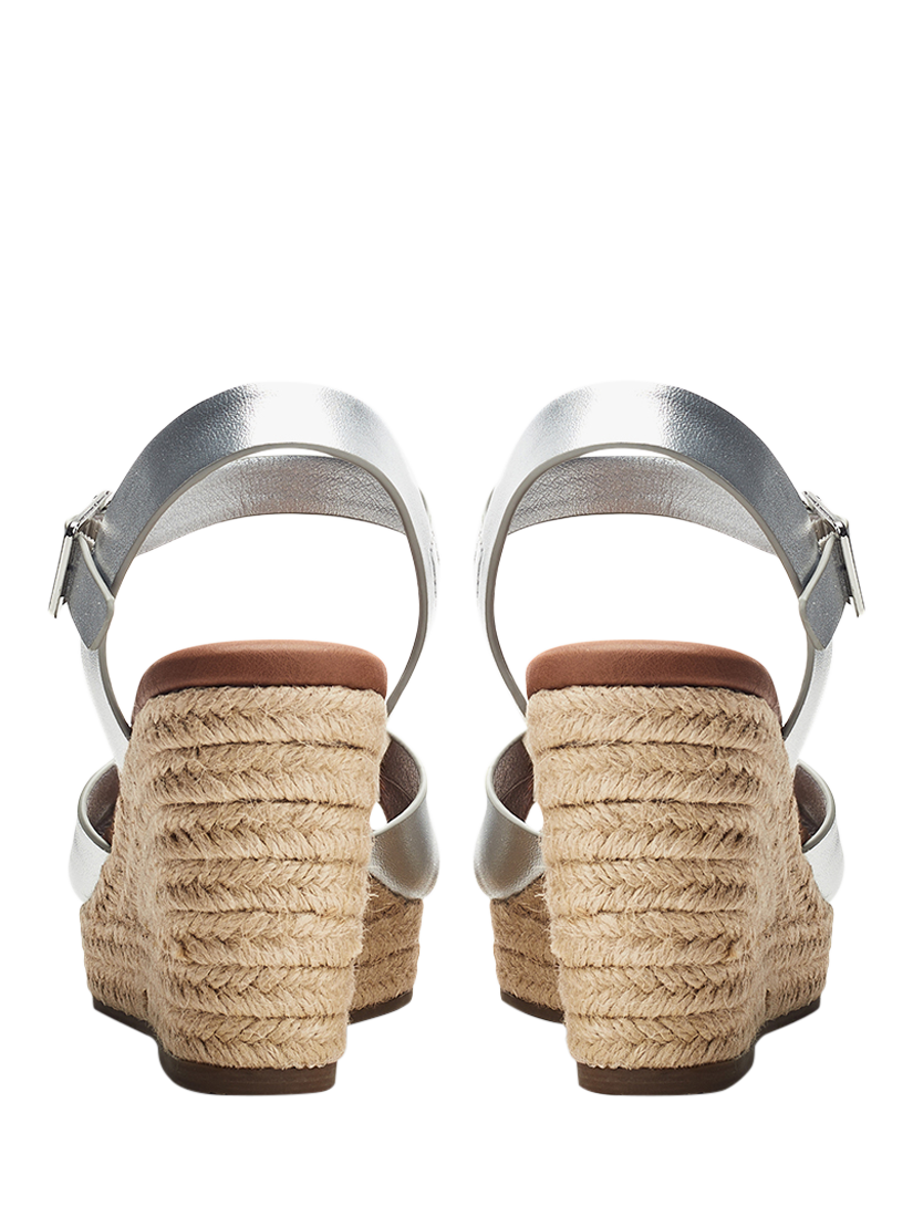 Product image 3 of 4, which shows Moda in Pelle Jasminium Leather Wedge Sandals, Silver, 5