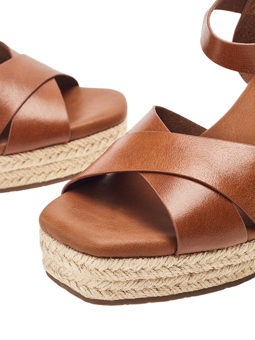 Product image 4 of 4, which shows Moda in Pelle Jasminium Leather Wedge Sandals, Tan, 3