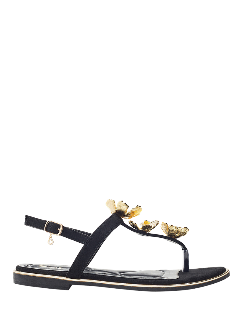 Product image 1 of 4, which shows Moda in Pelle Jewelle Embellished Flat Sandals, Black, 3