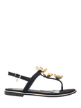 Moda in Pelle Jewelle Embellished Flat Sandals, Black