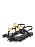 Moda in Pelle Jewelle Embellished Flat Sandals, Black