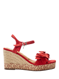 Moda in Pelle Mistee Suede Flower Wedge Sandals, Red