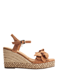 Moda in Pelle Mistee Suede Flower Wedge Sandals, Tan