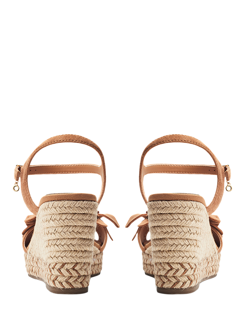 Product image 2 of 3, which shows Moda in Pelle Mistee Suede Flower Wedge Sandals, Tan, 3