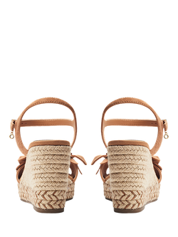 Moda in Pelle Mistee Suede Flower Wedge Sandals, Tan - view 2, Tan