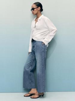 Mango Catherin High Rise Culotte Jeans - view 2, Mid Blue