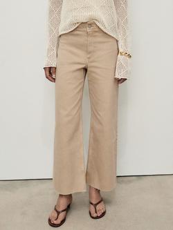 Mango Catherin High Rise Culotte Trousers, Light Pastel Brown