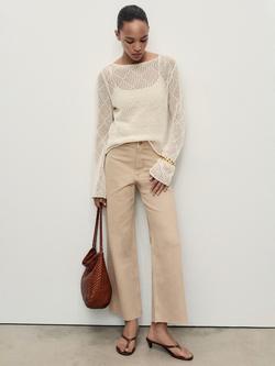 Mango Catherin High Rise Culotte Trousers - view 2, Light Pastel Brown