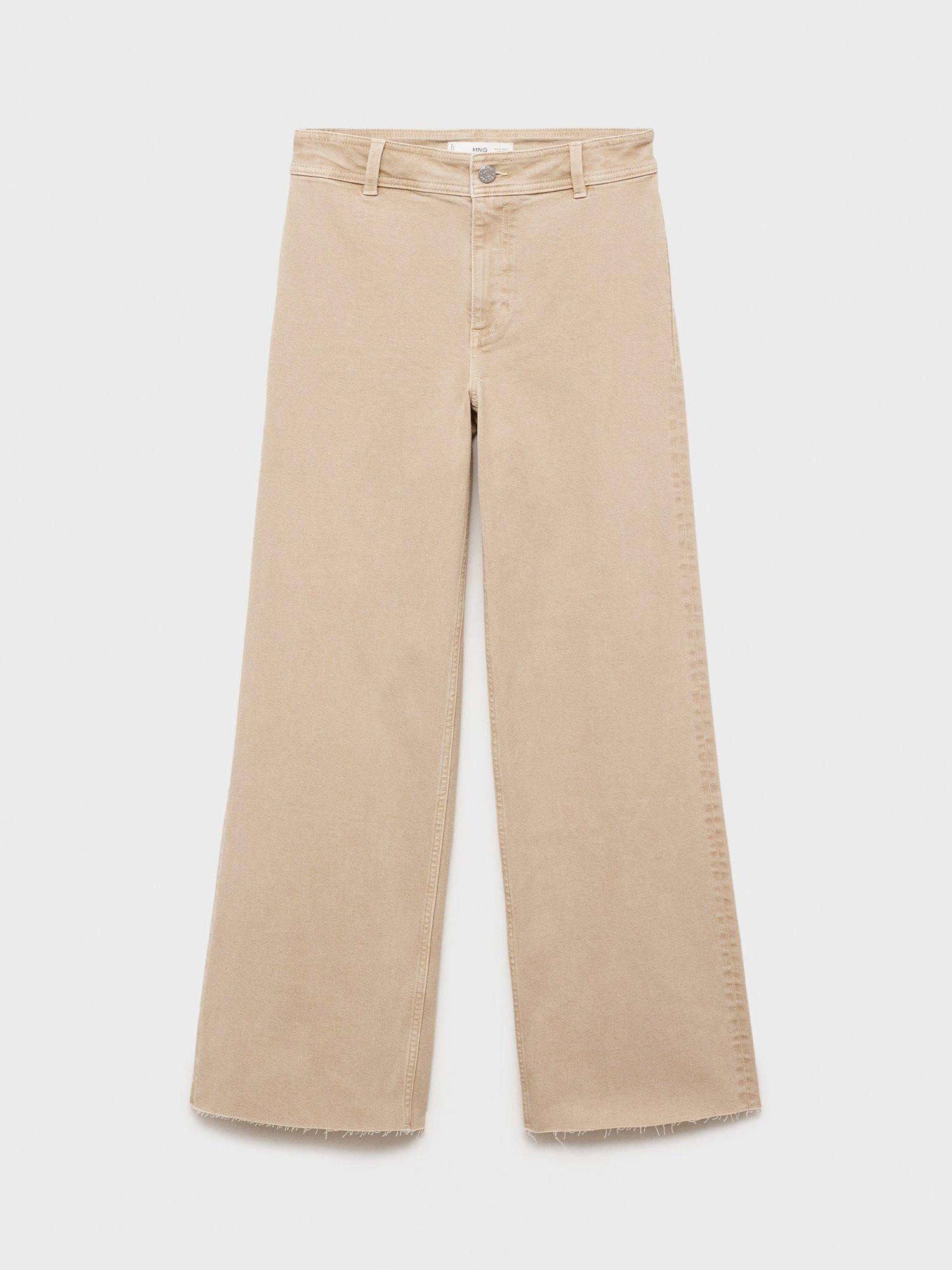 Product image 3 of 8, which shows Mango Catherin High Rise Culotte Trousers, Light Pastel Brown, 4