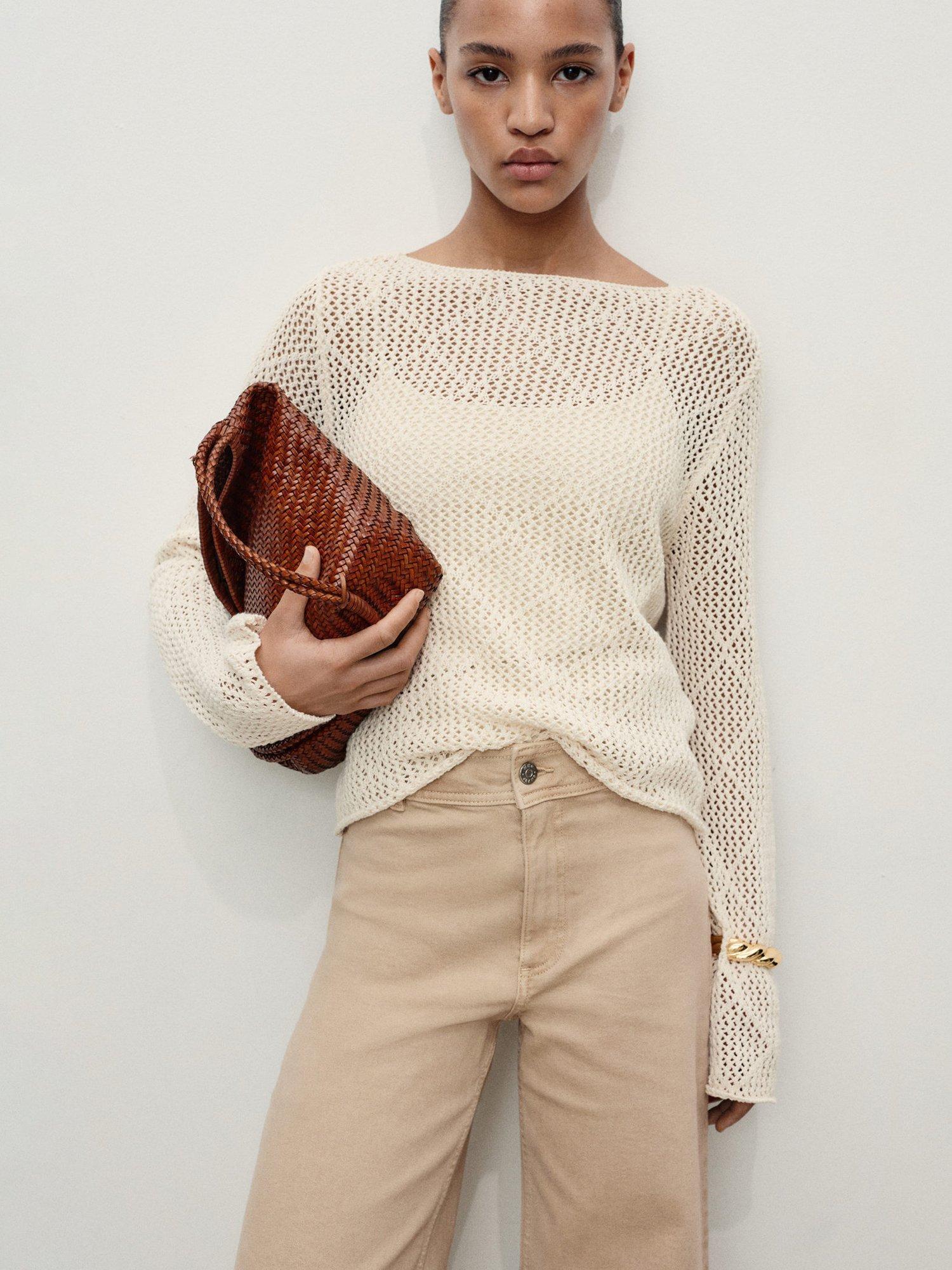 Product image 6 of 8, which shows Mango Catherin High Rise Culotte Trousers, Light Pastel Brown, 4