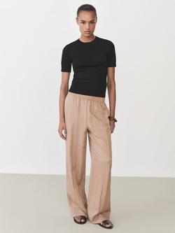 Mango Basic Short Sleeve Knit Top, Black - view 2, Black