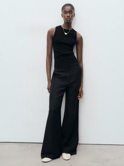 Mango Hernan Fine Knit Sleeveless Top, Black - view 2, Black