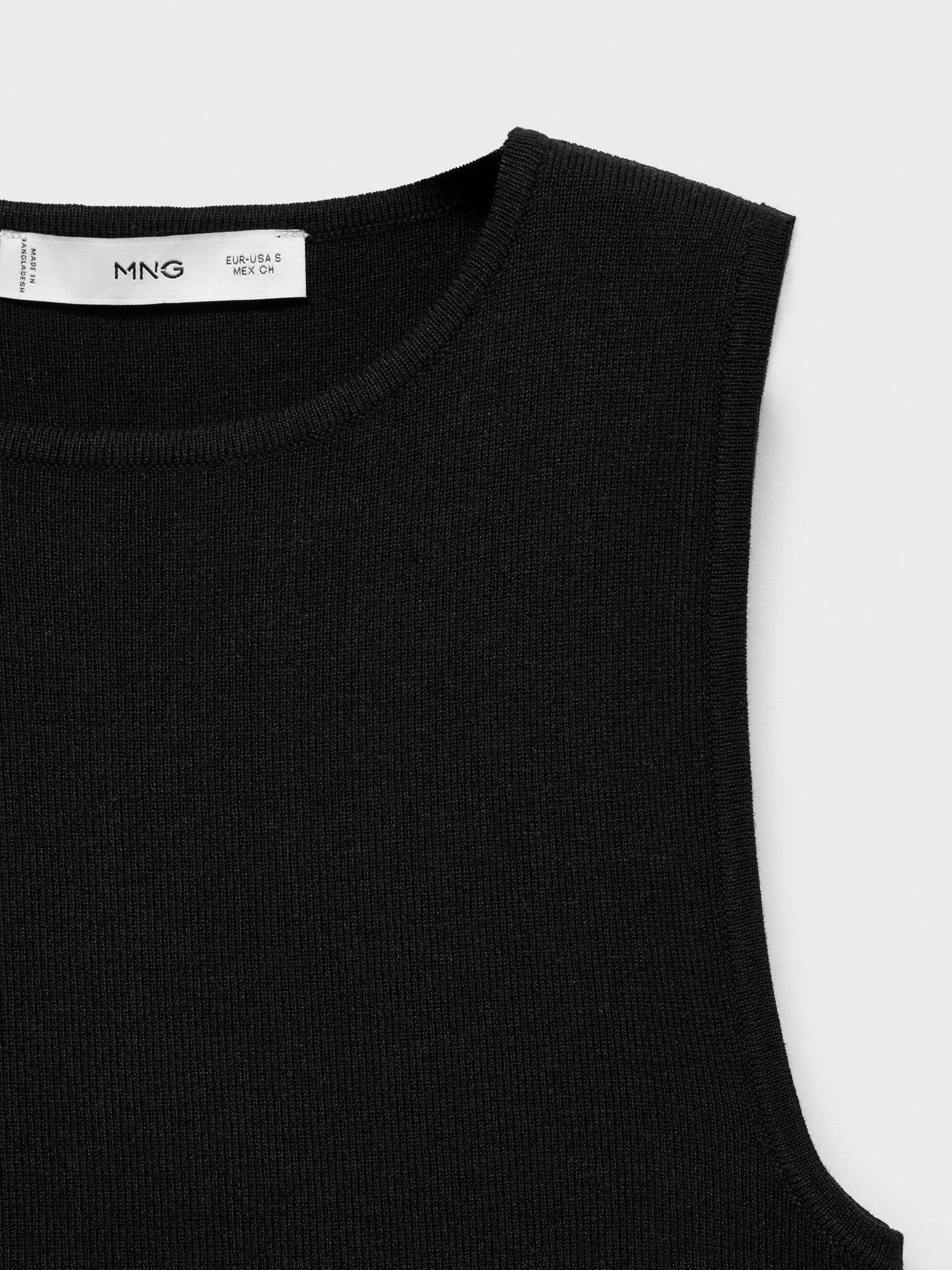 Product image 8 of 8, which shows Mango Hernan Fine Knit Sleeveless Top, Black, L