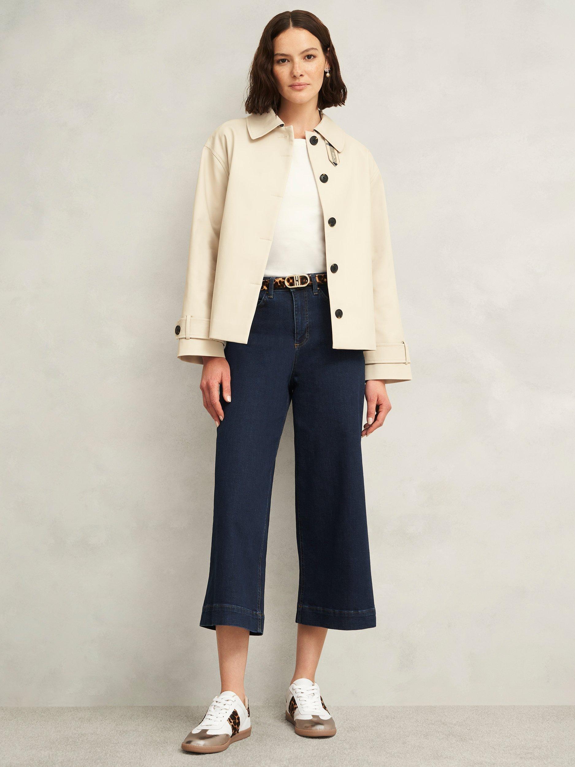 Product image 5 of 5, which shows Hobbs Etta Leather Trainers, Ivory/Multi, 4