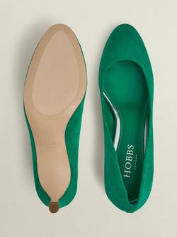 Hobbs Lizzie Suede Court Shoes - view 2, Amethyst Green