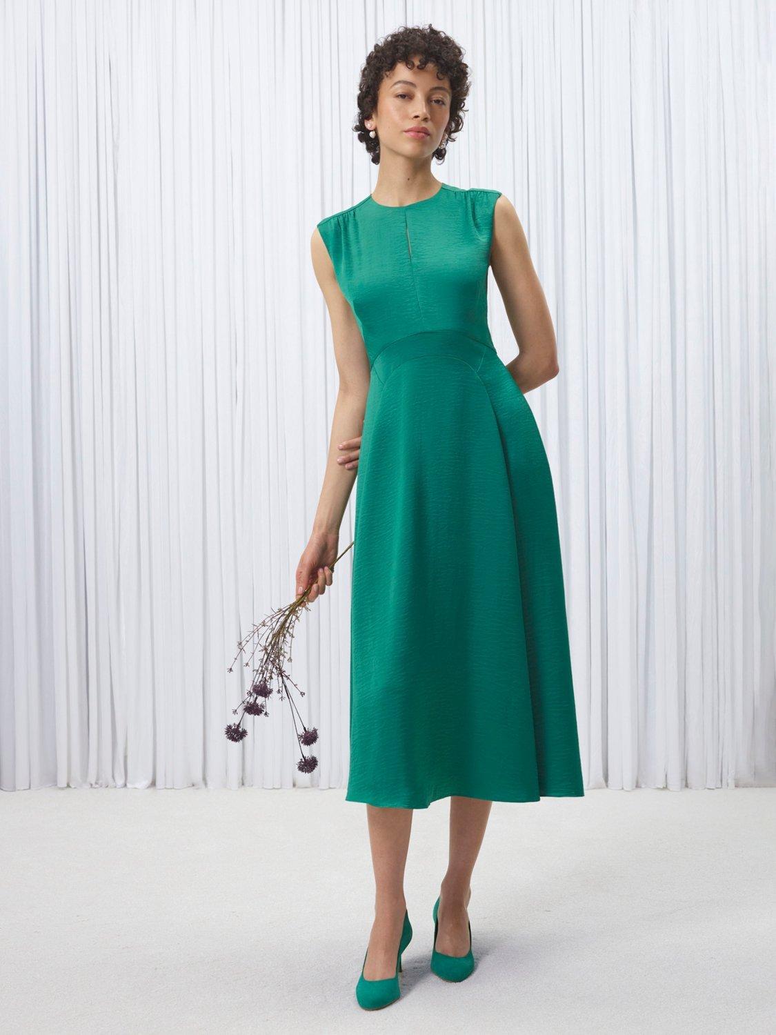 Product image 5 of 6, which shows Hobbs Lizzie Suede Court Shoes, Amethyst Green, 3