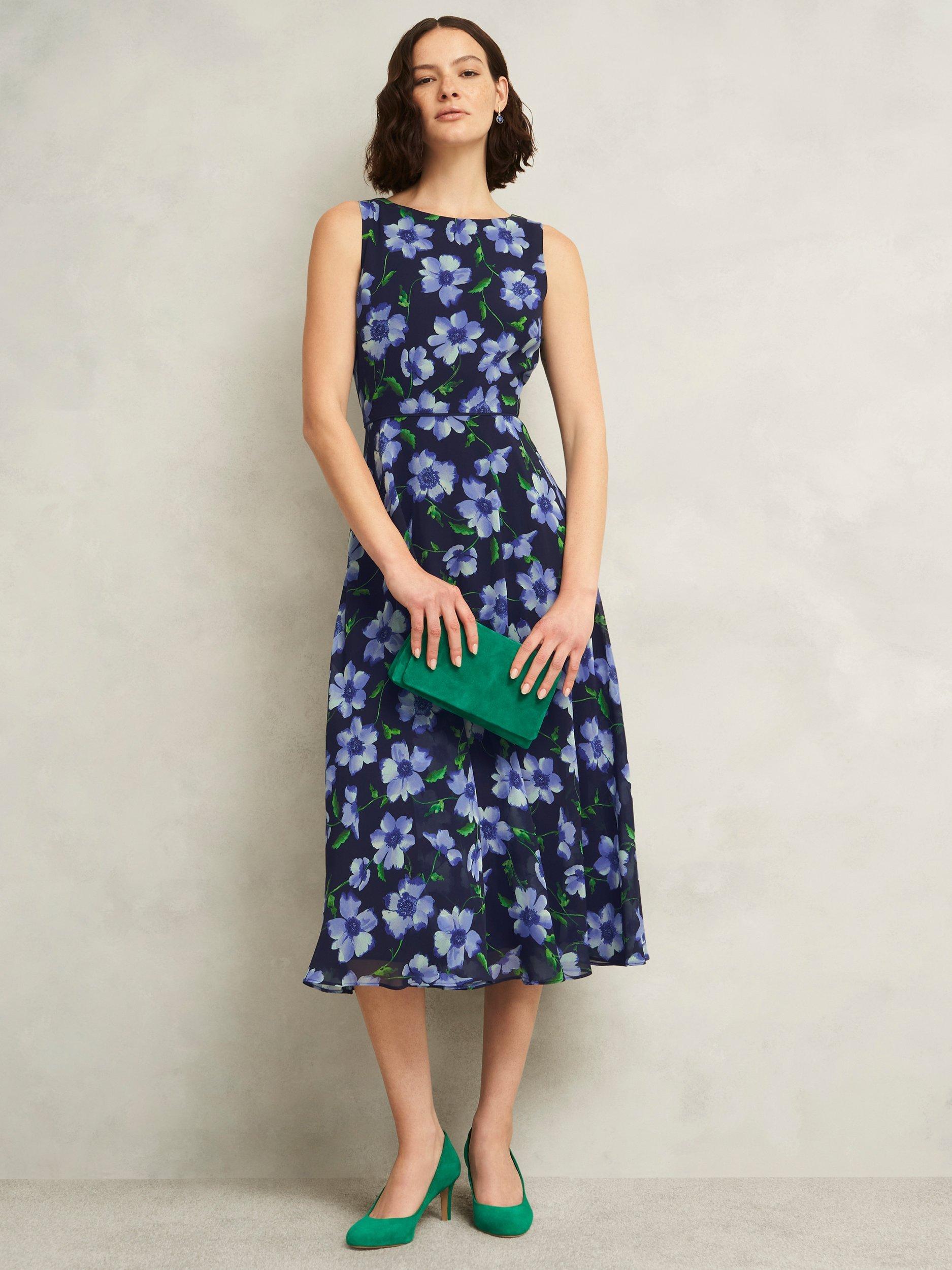 Product image 6 of 6, which shows Hobbs Lizzie Suede Court Shoes, Amethyst Green, 3