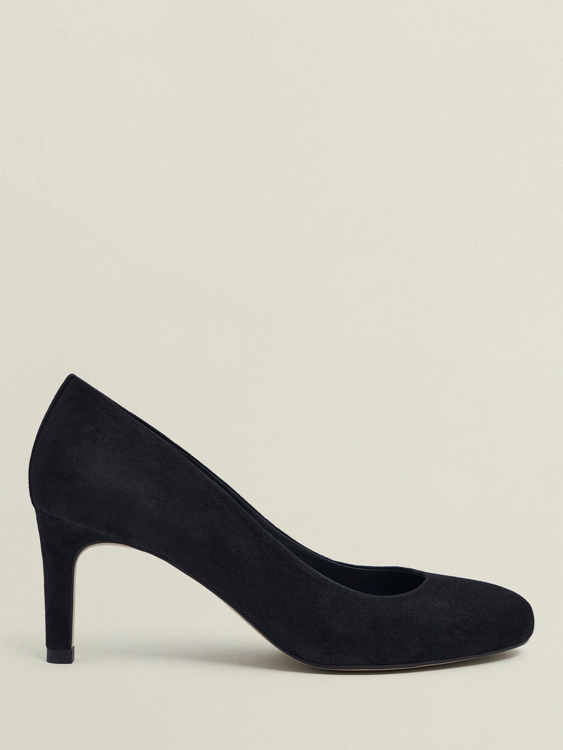 Product image 1 of 6, which shows Hobbs Lizzie Suede Court Shoes, Black, 3