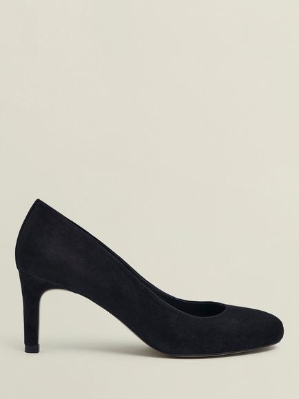 Hobbs Lizzie Suede Court Shoes, Black