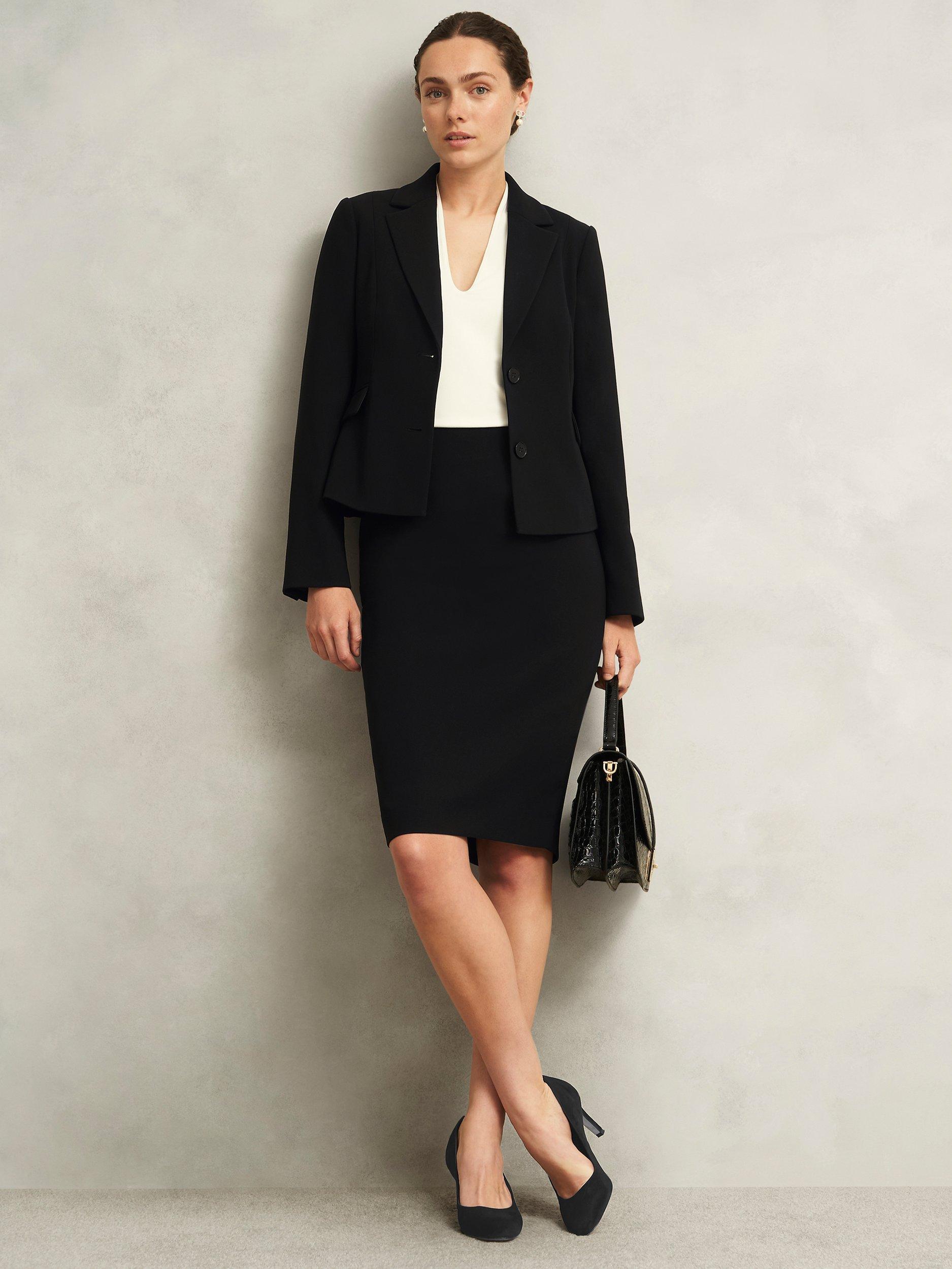 Product image 6 of 6, which shows Hobbs Lizzie Suede Court Shoes, Black, 3