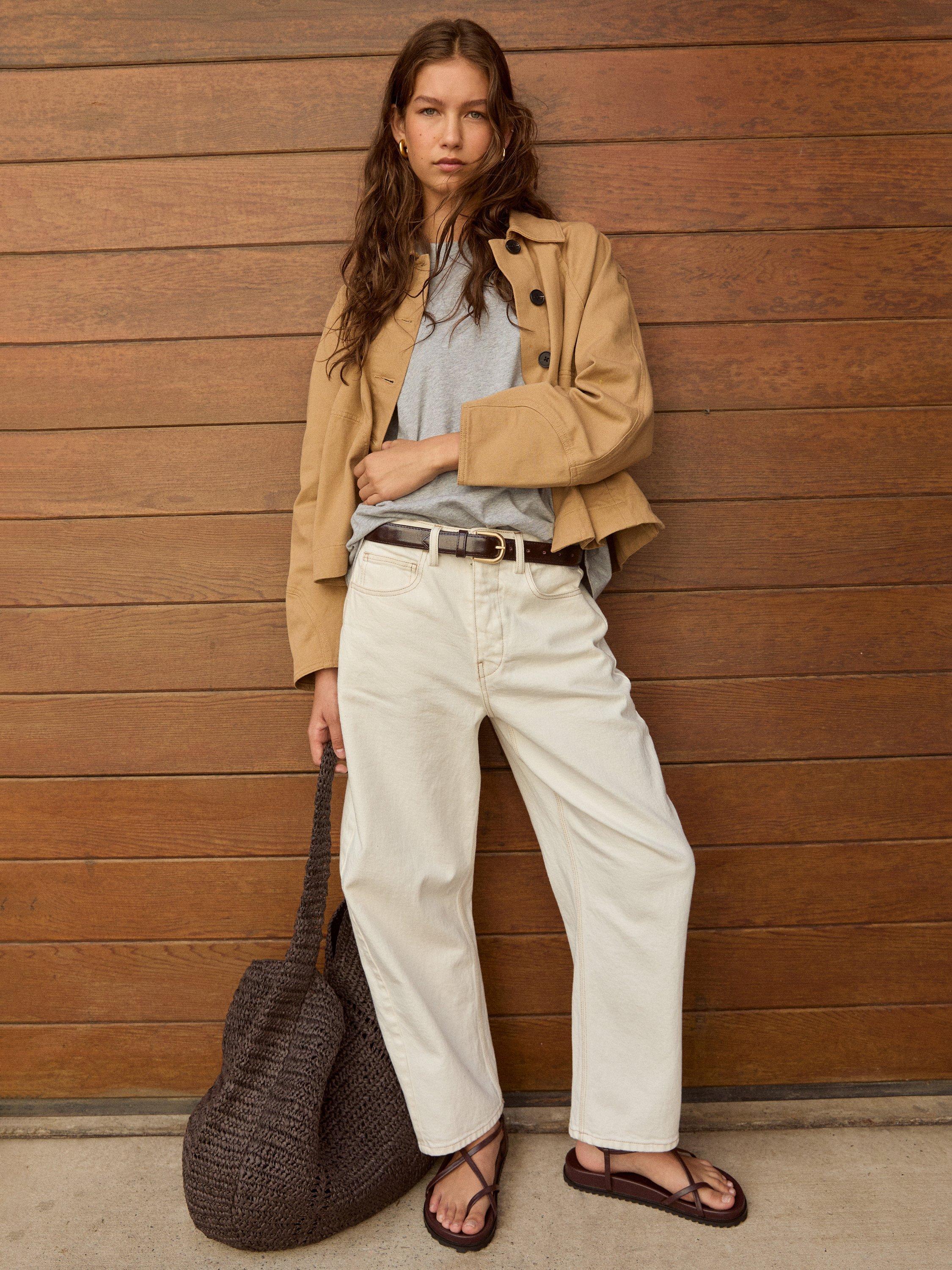 Product image 2 of 6, which shows HUSH Cordelia Barrel Leg Jeans, White, 10R