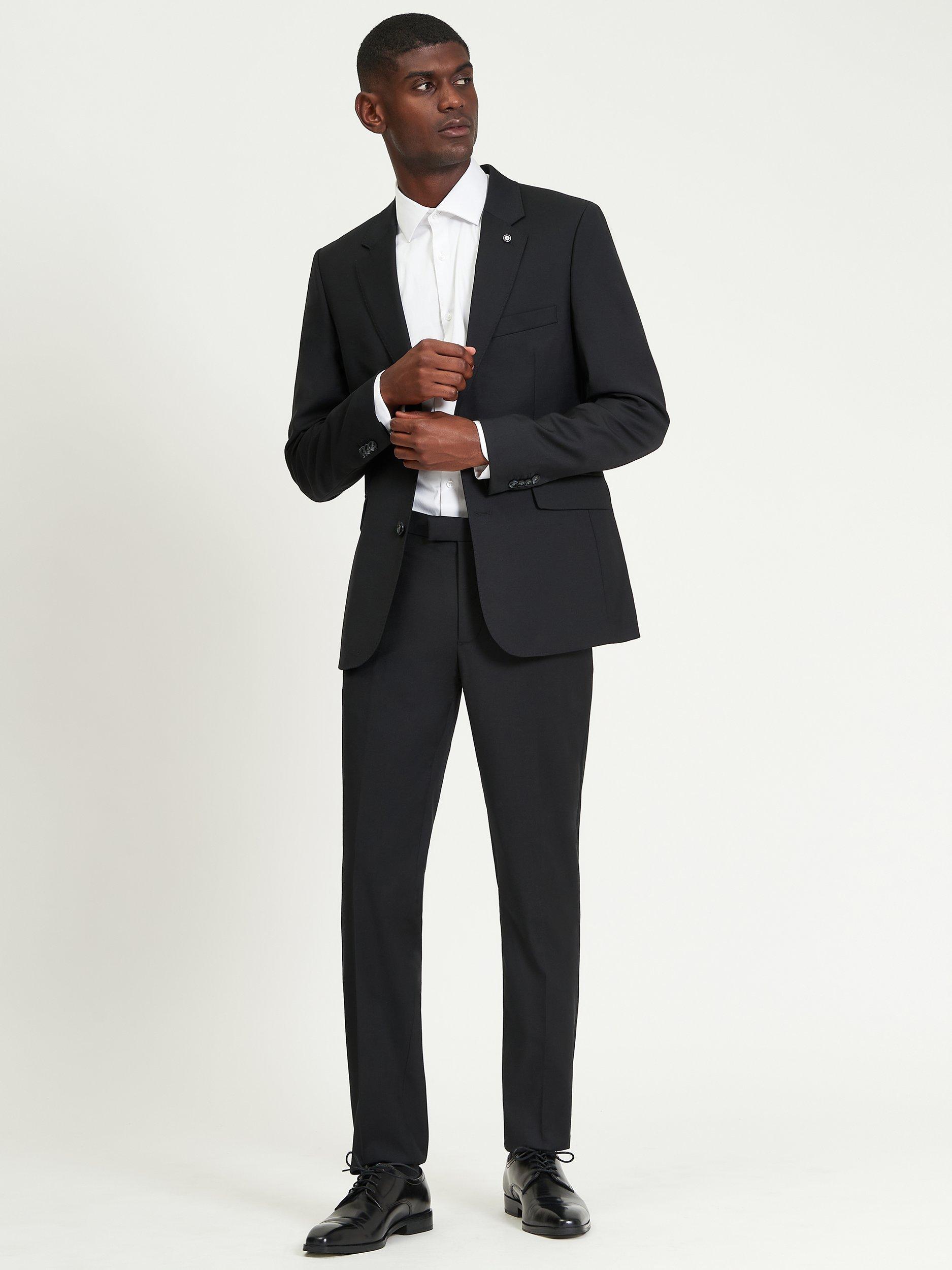 Product image 3 of 7, which shows Ben Sherman Wool Blend Twill Blazer, Black, 38R