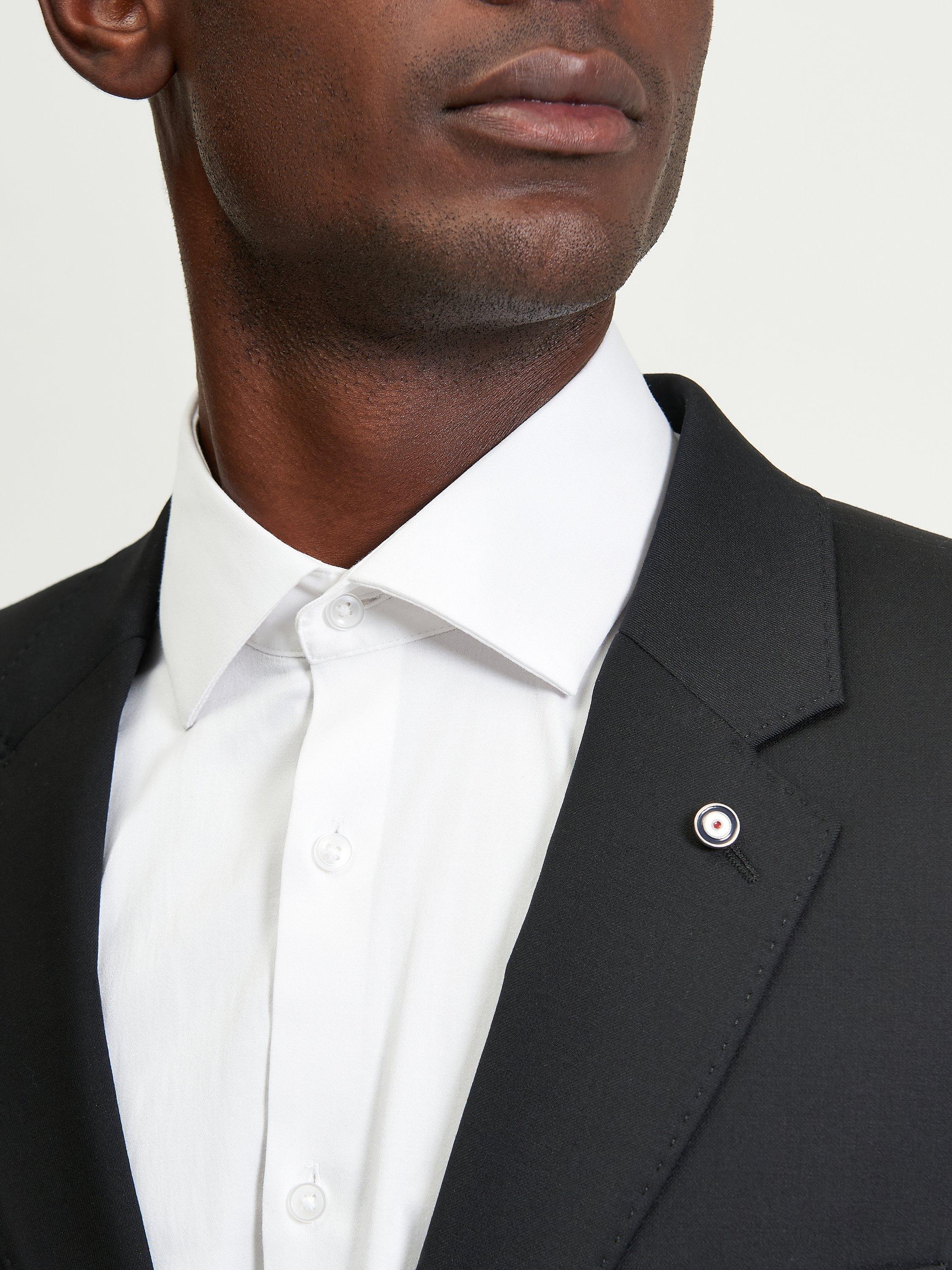 Product image 4 of 7, which shows Ben Sherman Wool Blend Twill Blazer, Black, 38R