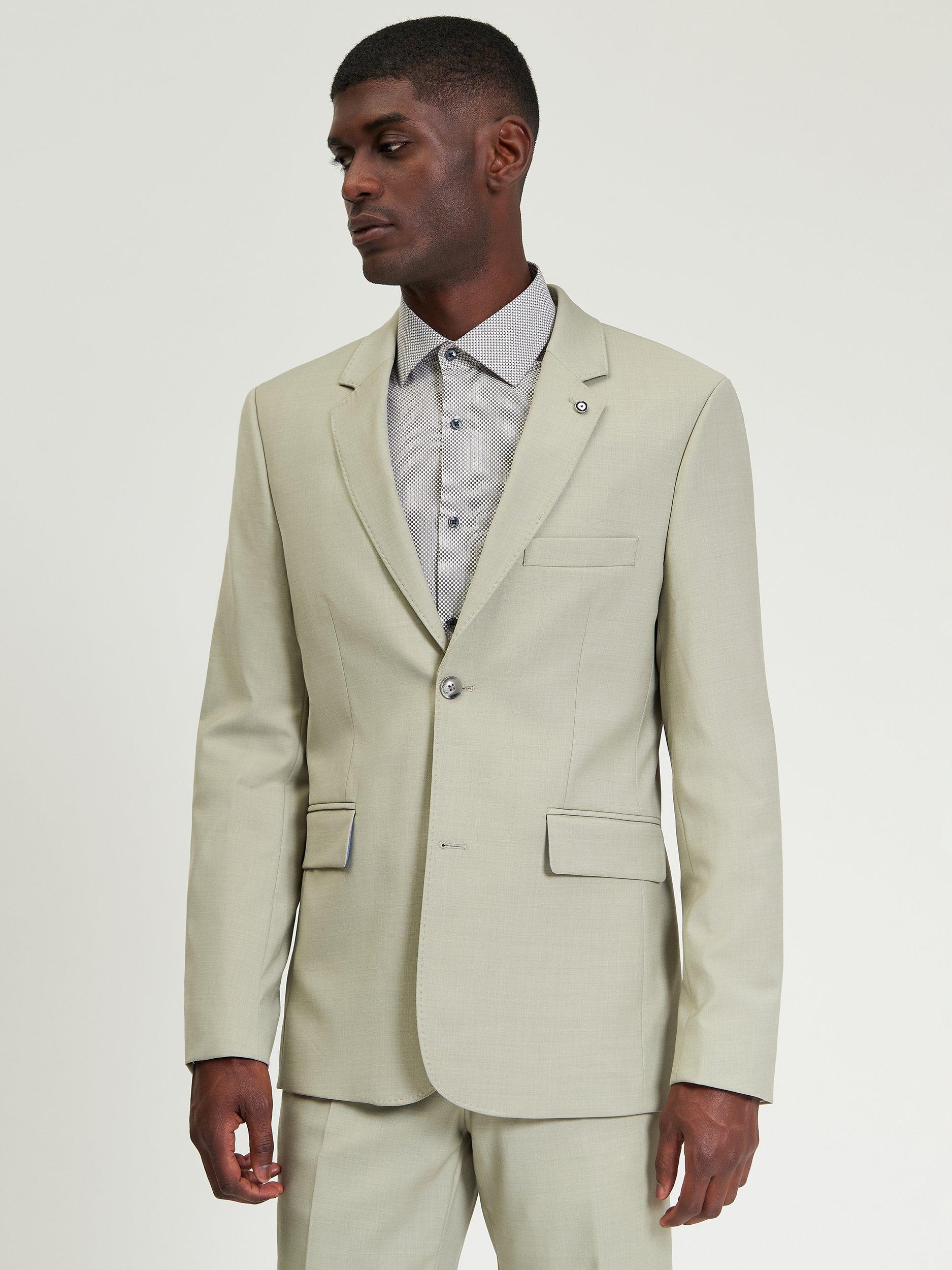 Product image 1 of 7, which shows Ben Sherman Wool Blend Signature Twill Blazer, Sage, 38R