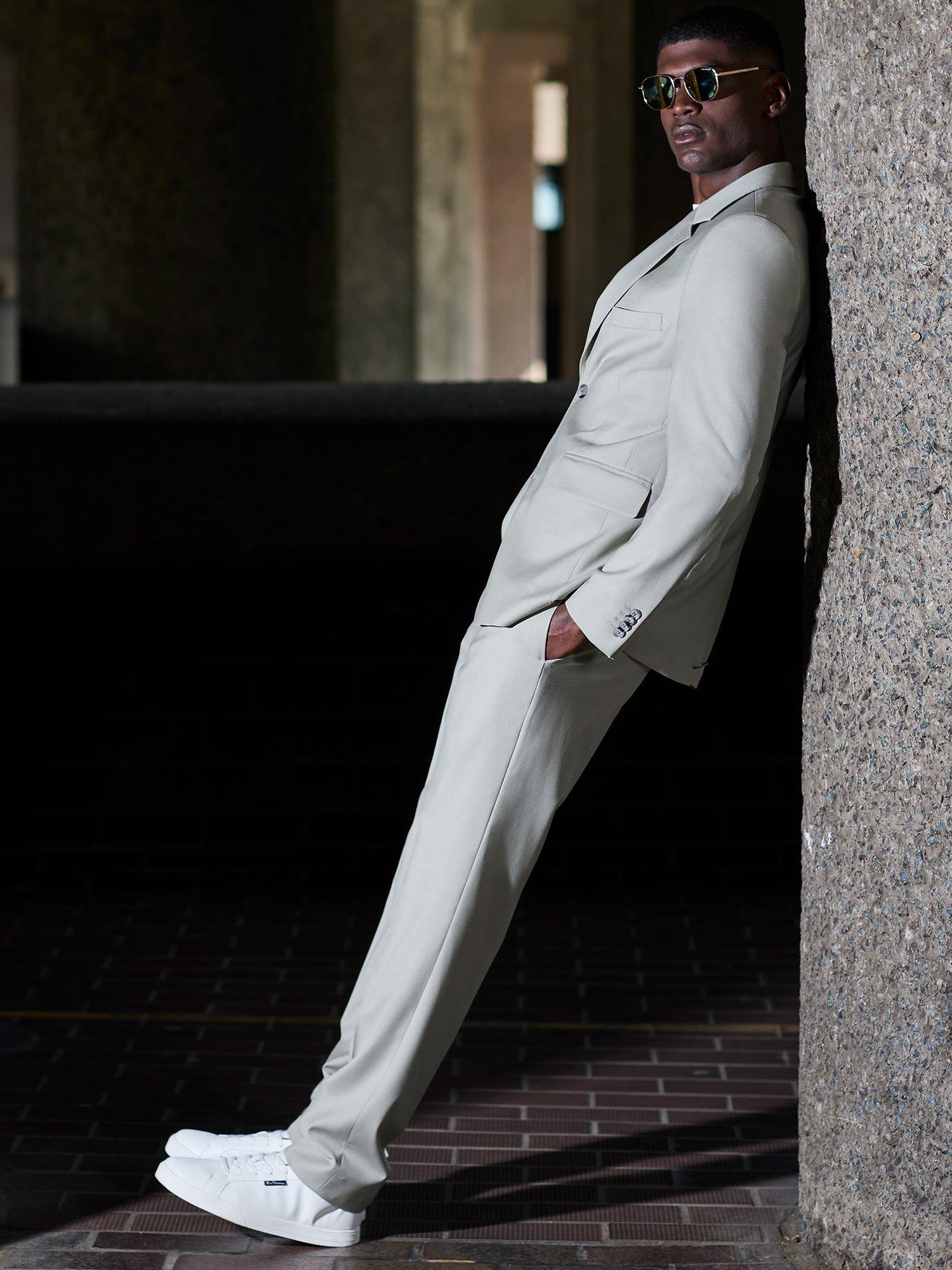 Product image 2 of 7, which shows Ben Sherman Wool Blend Signature Twill Blazer, Sage, 38R