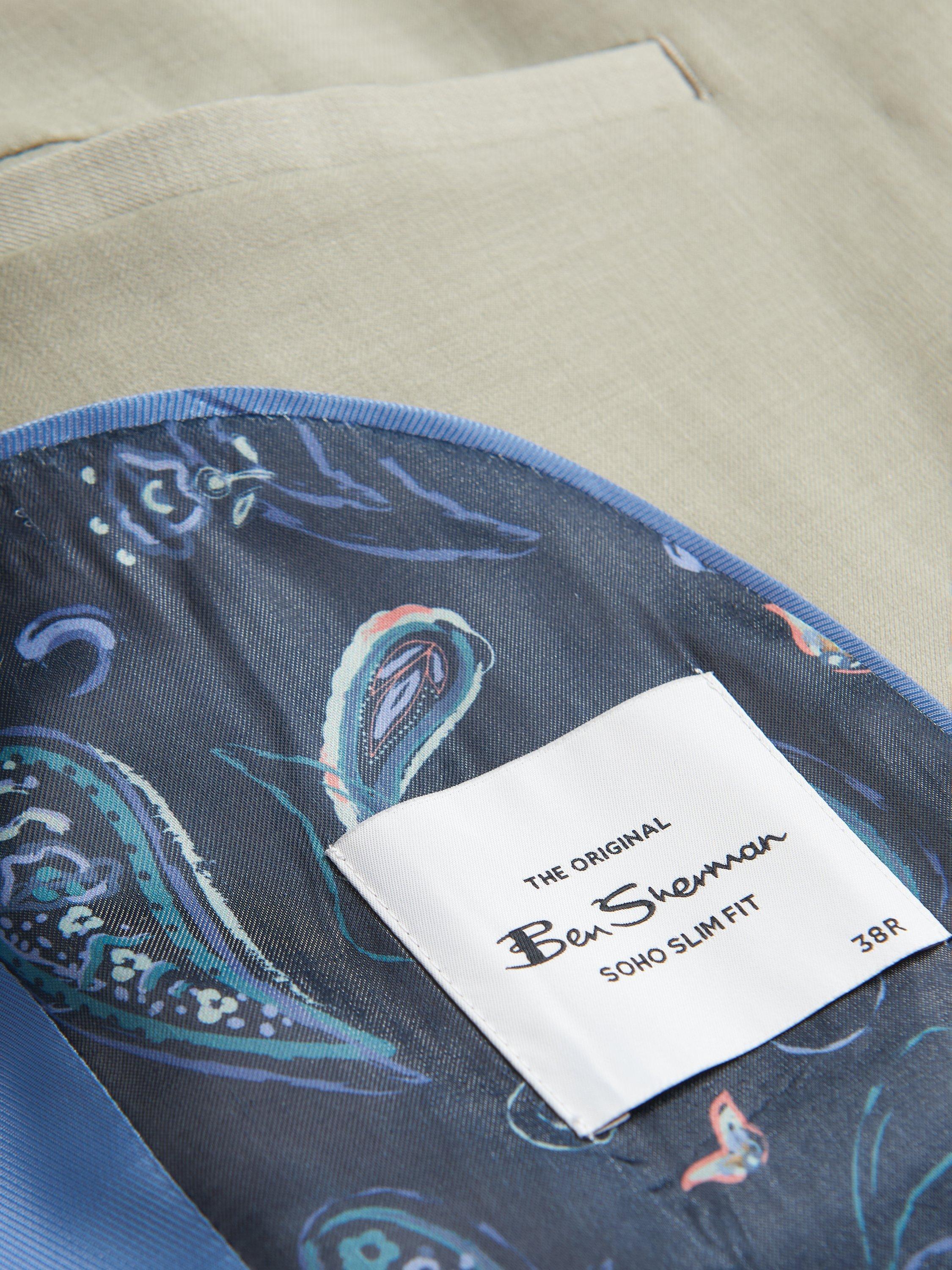 Product image 6 of 7, which shows Ben Sherman Wool Blend Signature Twill Blazer, Sage, 38R