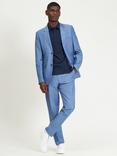 Ben Sherman Soho Fut Linen Blend Trousers, Blue