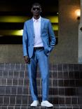 Ben Sherman Soho Fut Linen Blend Trousers, Blue