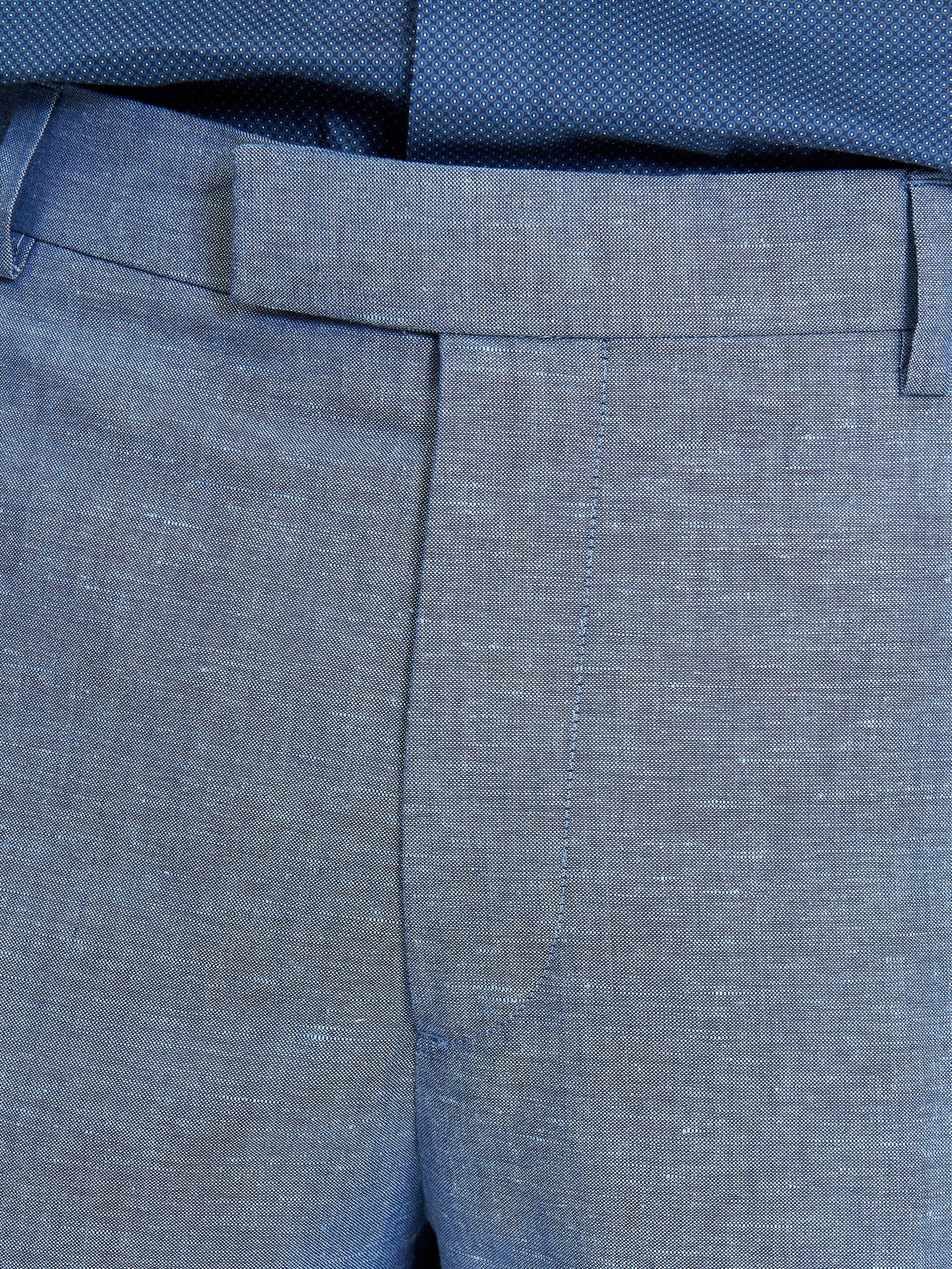 Product image 5 of 5, which shows Ben Sherman Soho Fut Linen Blend Trousers , Blue, 30R