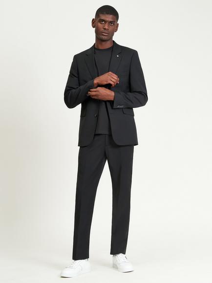 Ben Sherman Signature Wool Blend Twill Trousers, Black, Black