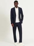 Ben Sherman Wool Blend Signature Twill Trousers, Navy