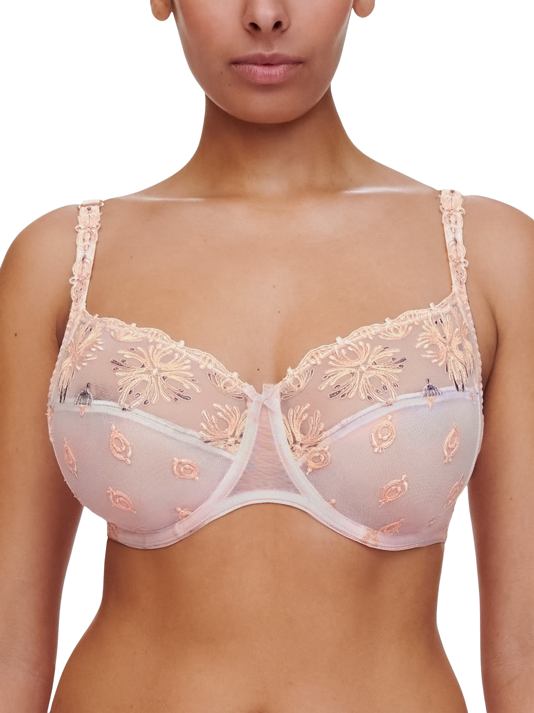 Product image 1 of 4, which shows Chantelle Champs Elysées Full Cup Bra, Nymphea Pink, 34DD