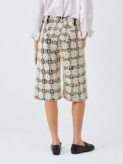 S.S.DALEY Ida Pure Wool Crochet Shorts, Cream/Black - view 2, Cream/Black