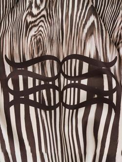 Malina Stripe Frill Edge Pure Silk Scarf, Moire - view 2, Moire