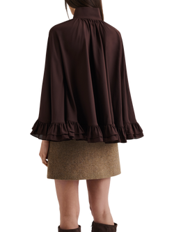 Malina Esti Chiffon Cape Sleeve Top, Chocolate - view 2, Chocolate