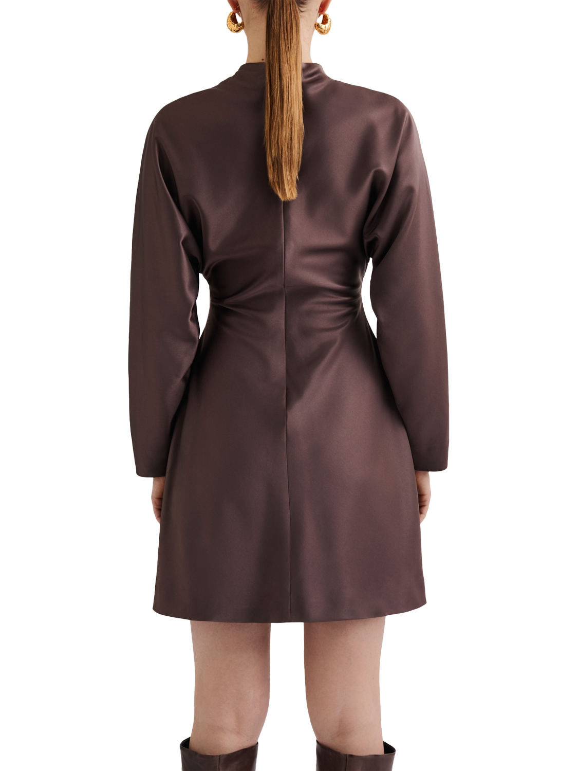 Product image 2 of 5, which shows Malina Zora Barrel Mini Dress, Chocolate, 8