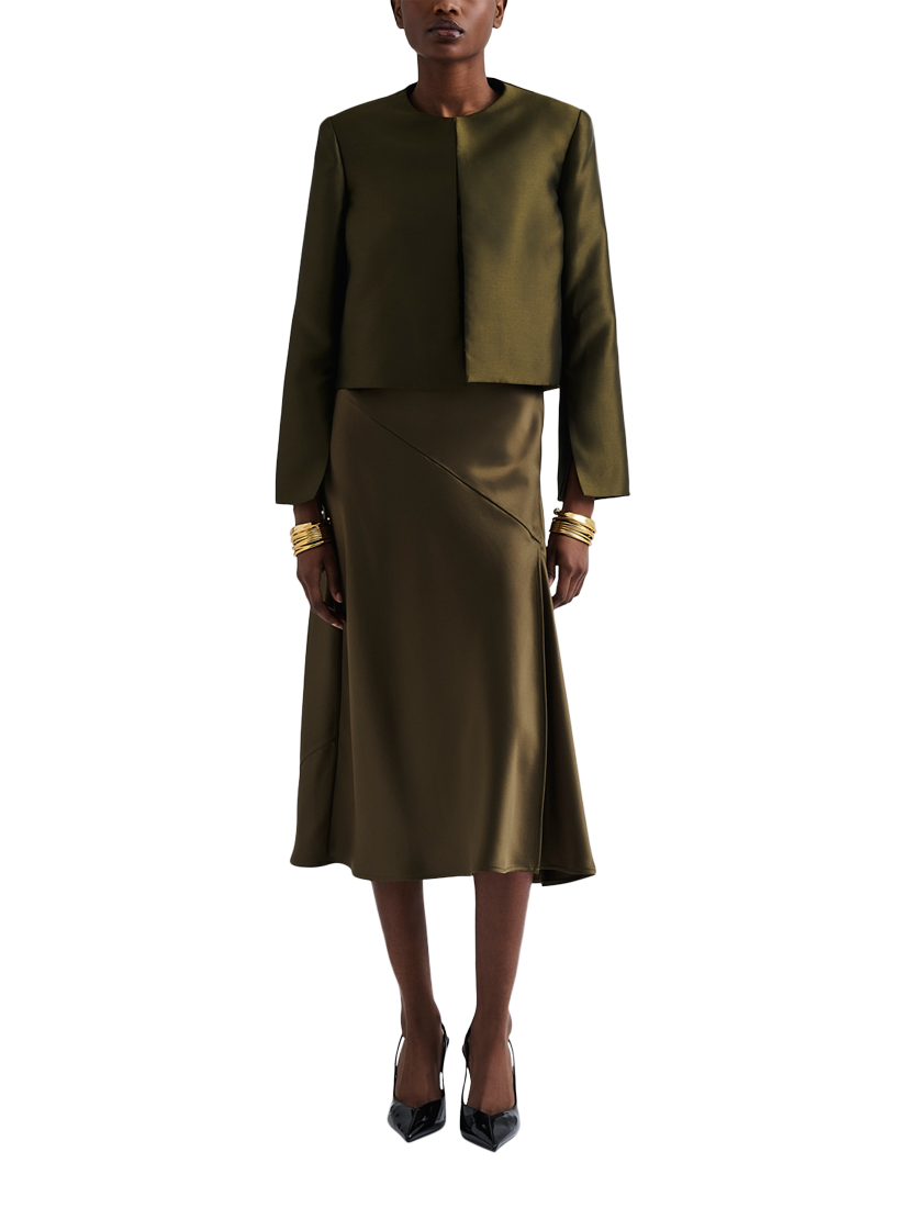 Product image 4 of 5, which shows Malina Ruthie Slit Sleeve Top, Olive, XS