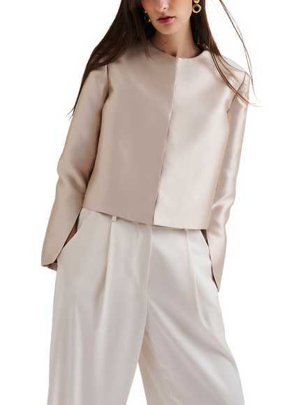 Malina Ruthie Slit Sleeve Top, Soft Beige