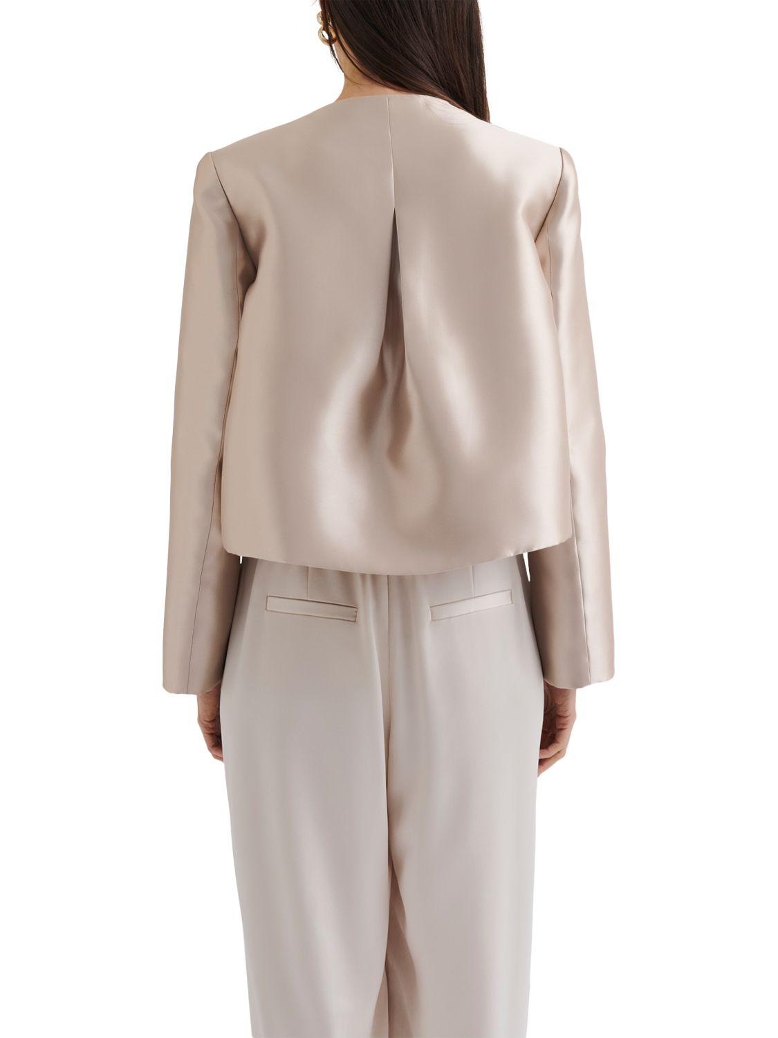 Product image 2 of 5, which shows Malina Ruthie Slit Sleeve Top, Soft Beige, XS