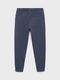 Mango Kids' Marine Cotton Pique Drawstring Trousers, Medium Blue
