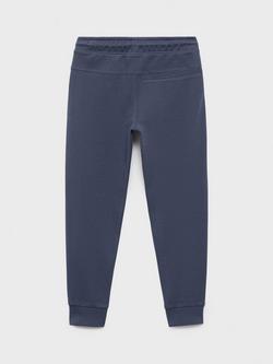 Mango Kids' Marine Cotton Pique Drawstring Trousers, Medium Blue - view 2, Medium Blue