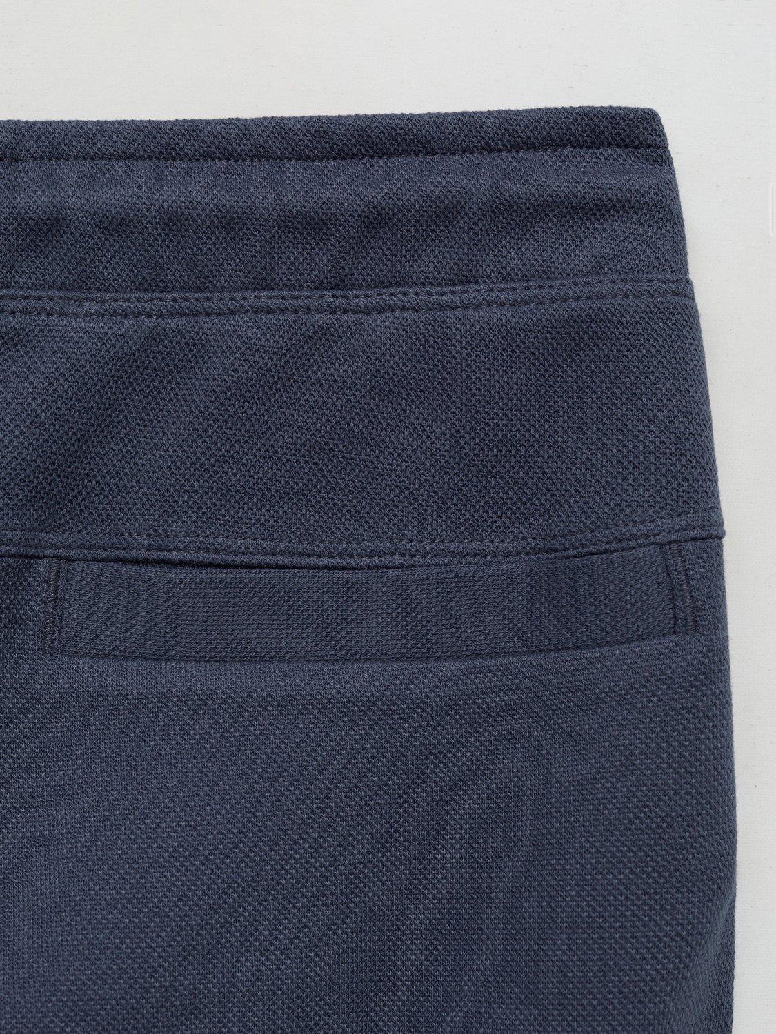 Product image 3 of 4, which shows Mango Kids' Marine Cotton Pique Drawstring Trousers, Medium Blue, 10 years