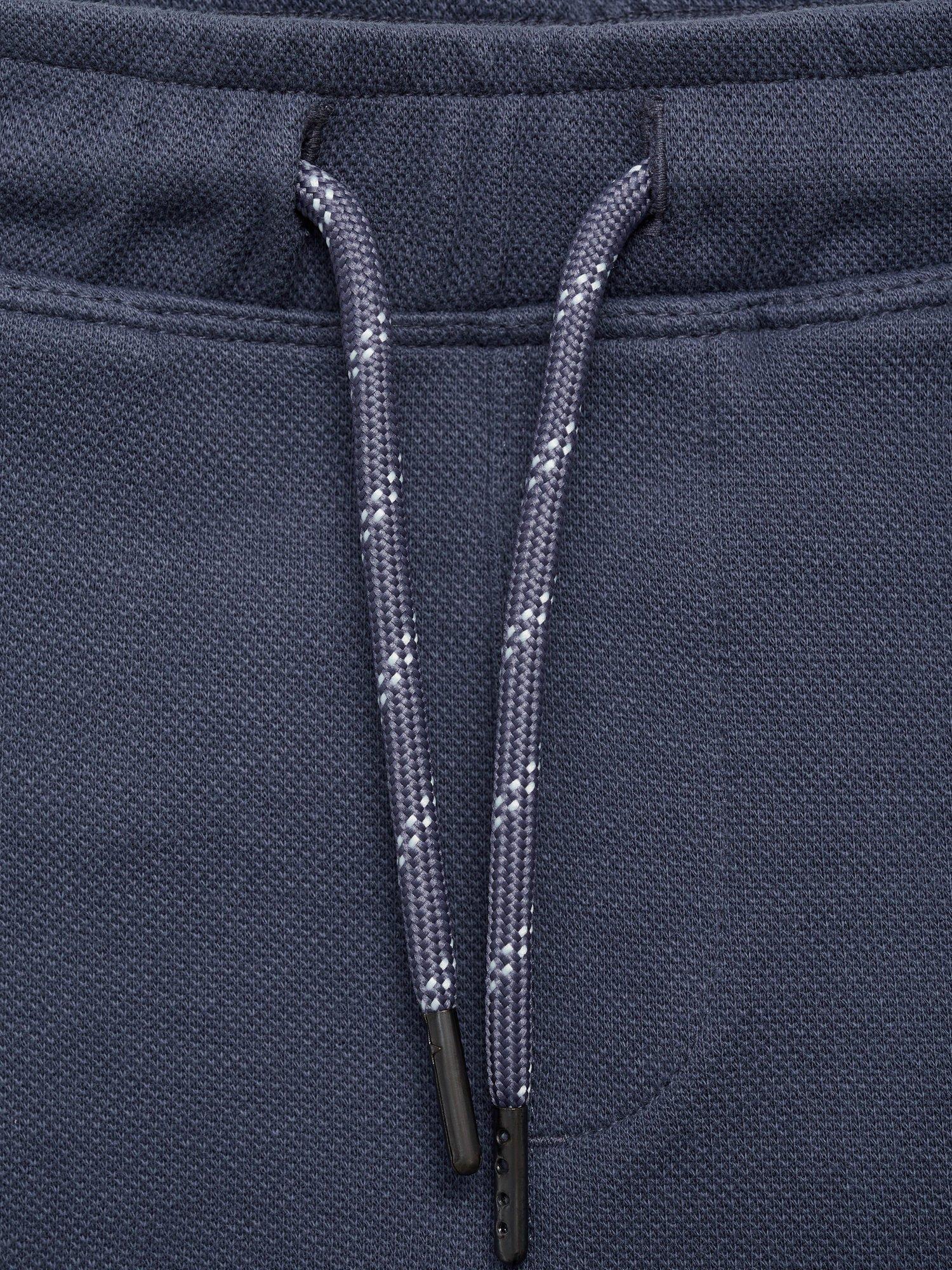 Product image 4 of 4, which shows Mango Kids' Marine Cotton Pique Drawstring Trousers, Medium Blue, 10 years