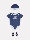 New Balance Baby Bodysuit and Booties Infant Gift Set, Navy