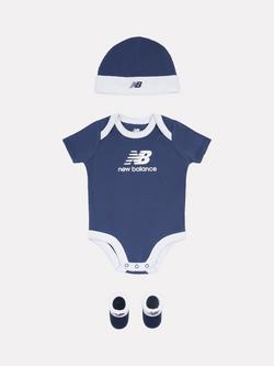 New Balance Baby Bodysuit and Booties Infant Gift Set, Navy, Navy