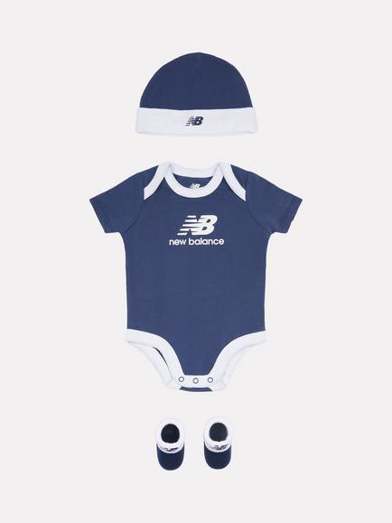 New Balance Baby Bodysuit and Booties Infant Gift Set, Navy, Navy